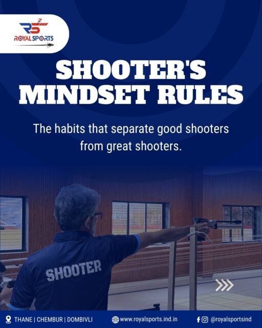 A champion’s biggest competition isn’t the target it’s their own mindset. 🎯

The best shooters know that medals are won long before competition day. Every breath, every practice session, every shot, and every setback builds the confidence to perform under pressure.

At Royal Sports, we don’t just train athletes to shoot better we train them to think better, stay calmer, and perform consistently when it matters most.

💙 Stay Calm.
🎯 Trust the Process.
🏆 Aim. Focus. Achieve.

Ready to build a champion’s mindset? Join Royal Sports and start your journey today.
.
.
.
[air rifle training, air pistol training, shooting academy, shooting sports India, rifle shooting, pistol shooting, target shooting, Olympic shooting, sports academy, precision shooting, focus training, discipline, mental strength, sports mindset, competitive shooting, junior shooters, shooting coach, shooting range, Thane, Chembur, Dombivli, Royal Sports Academy, athlete development, concentration training, shooting practice, sports excellence, confidence building, precision sports, national level shooting, Olympic dreams]

#RoyalSports #ShootingSports #AirRifle #AimFocusAchieve #ChampionMindset